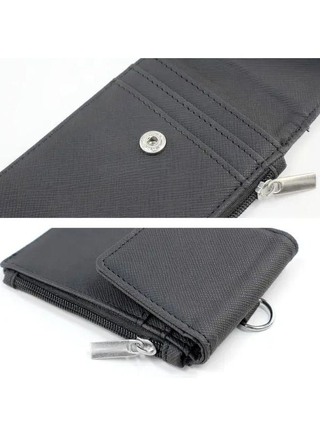 Black Multipurpose Lanyard ID Badge Holder With Zipper Pocket And 4 Card Slots - Image 4